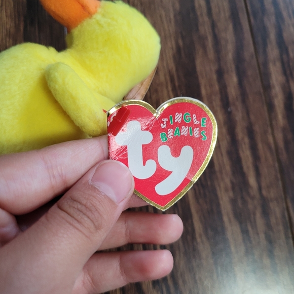 The Jingle Beanie Collection 2001 TY Quackers Little Yellow Chickie NEW Vintage - Picture 2 of 13